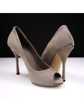 Vintage Gucci Paloma Peep Toe Suede Stiletto / New In Box / Size 6.5 / 2000s Era